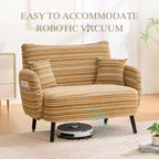 Zeus & Ruta Modern Deep-Seat Sofa with Ultra-Comfortable Armrests, Pillows & Storage Pockets