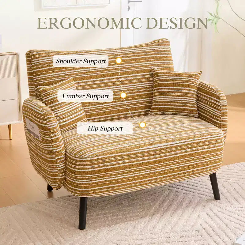 Zeus & Ruta Modern Deep-Seat Sofa with Ultra-Comfortable Armrests, Pillows & Storage Pockets