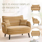Zeus & Ruta Modern Deep-Seat Sofa with Ultra-Comfortable Armrests, Pillows & Storage Pockets