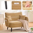 Zeus & Ruta Modern Deep-Seat Sofa with Ultra-Comfortable Armrests, Pillows & Storage Pockets