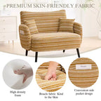 Zeus & Ruta Modern Deep-Seat Sofa with Ultra-Comfortable Armrests, Pillows & Storage Pockets