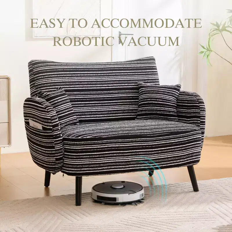 Zeus & Ruta Modern Deep-Seat Sofa with Ultra-Comfortable Armrests, Pillows & Storage Pockets