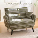 Zeus & Ruta Modern Deep-Seat Sofa with Ultra-Comfortable Armrests, Pillows & Storage Pockets