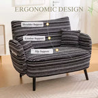 Zeus & Ruta Modern Deep-Seat Sofa with Ultra-Comfortable Armrests, Pillows & Storage Pockets