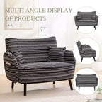 Zeus & Ruta Modern Deep-Seat Sofa with Ultra-Comfortable Armrests, Pillows & Storage Pockets