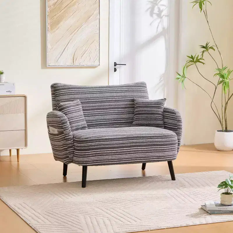 Zeus & Ruta Modern Deep-Seat Sofa with Ultra-Comfortable Armrests, Pillows & Storage Pockets