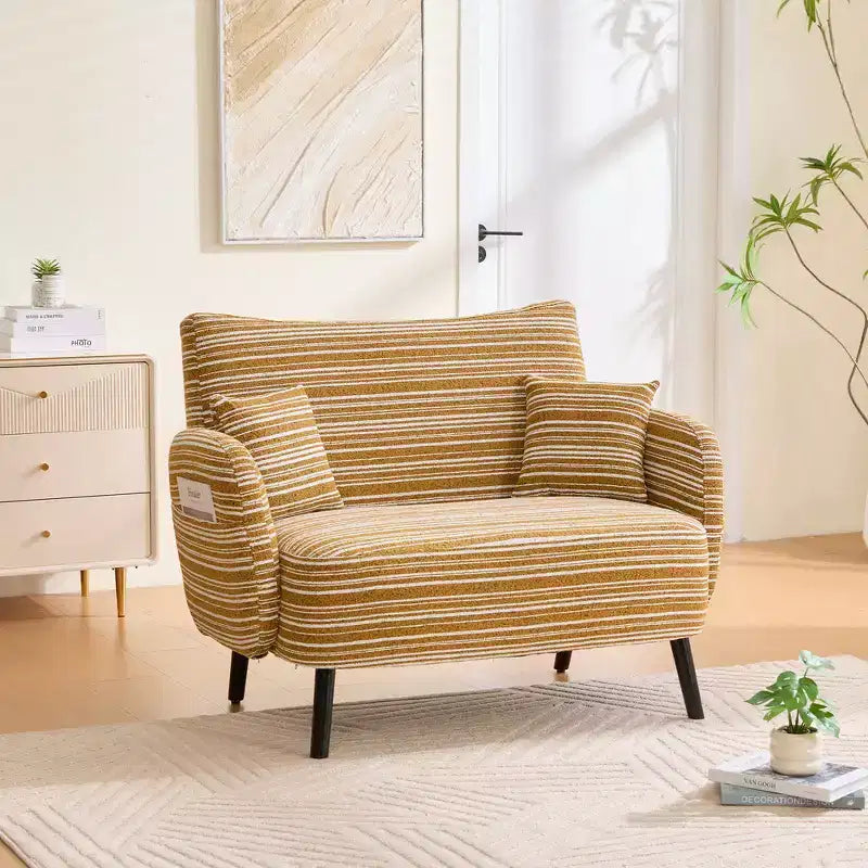 Zeus & Ruta Modern Deep-Seat Sofa with Ultra-Comfortable Armrests, Pillows & Storage Pockets