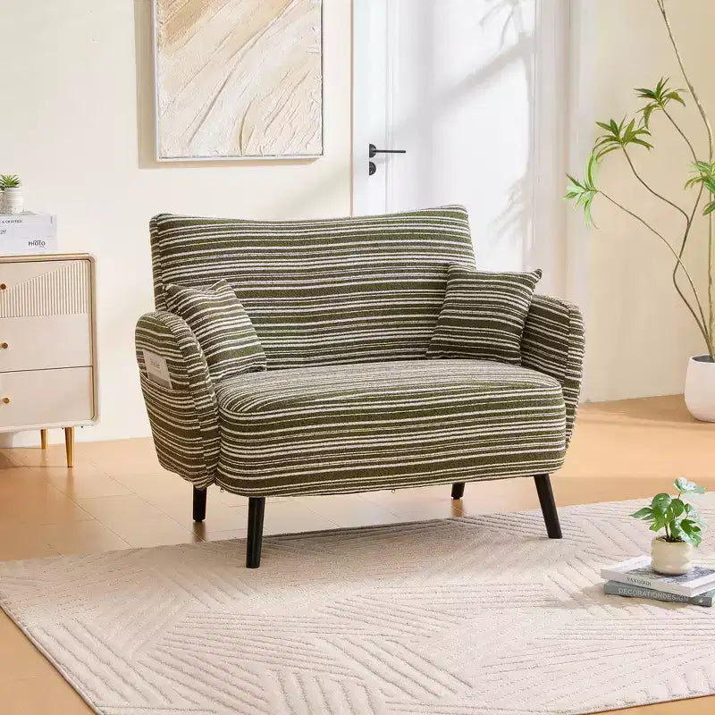Zeus & Ruta Modern Deep-Seat Sofa with Ultra-Comfortable Armrests, Pillows & Storage Pockets