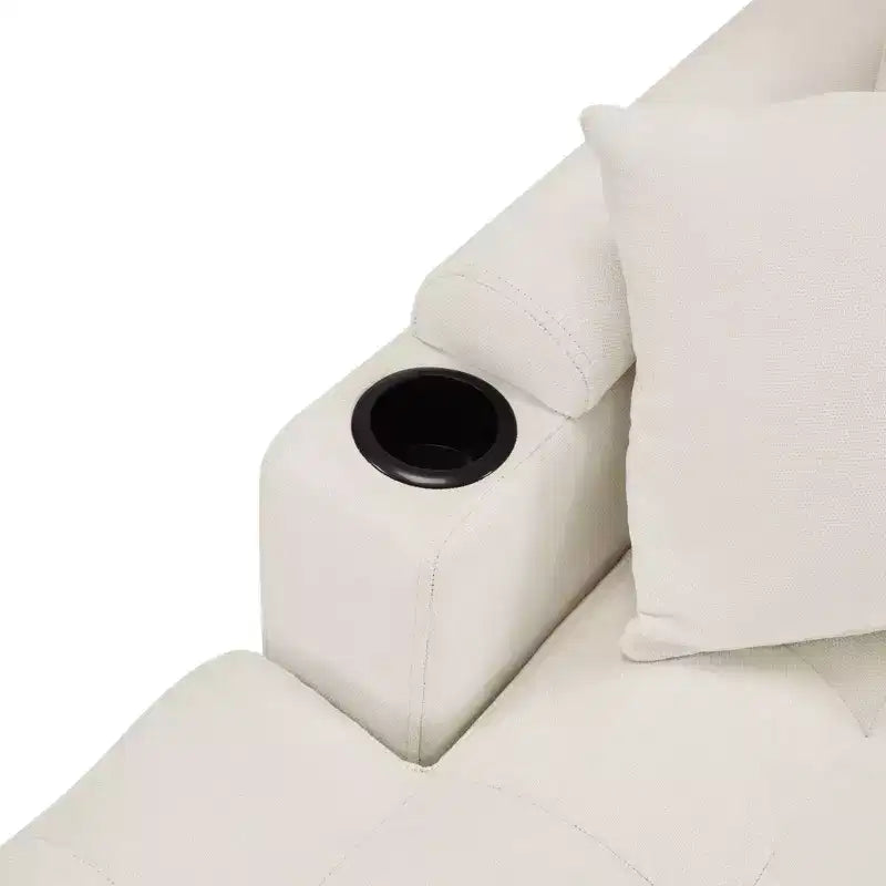 Whisen 115.7 Canapé d'angle moderne en U et grand canapé sectionnel avec porte-gobelets intégrés et espace de rangement