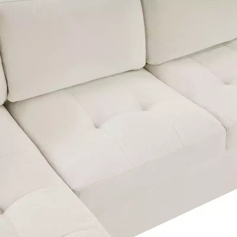 Whisen 115.7 Canapé d'angle moderne en U et grand canapé sectionnel avec porte-gobelets intégrés et espace de rangement