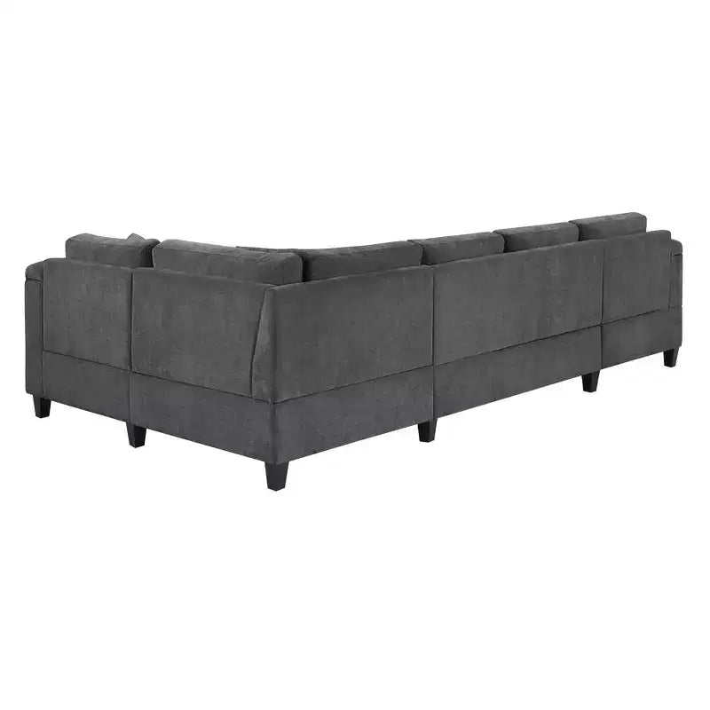 Whisen 115.7 Canapé d'angle moderne en U et grand canapé sectionnel avec porte-gobelets intégrés et espace de rangement