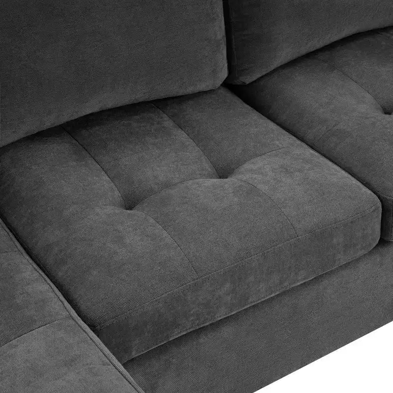 Whisen 115.7 Canapé d'angle moderne en U et grand canapé sectionnel avec porte-gobelets intégrés et espace de rangement