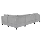 Whisen 115.7 Canapé d'angle moderne en U et grand canapé sectionnel avec porte-gobelets intégrés et espace de rangement