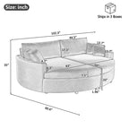 Canapé double surdimensionné avec méridienne et canapé-lit Whisen 102.3, canapé avec assise profonde