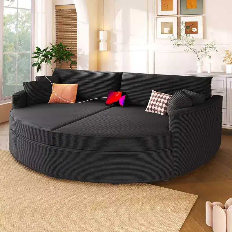 Whisen 102.3 Oversized Double Chaise Lounge Sofa & Sofa Bed, Sofa Couch with Deep Seat