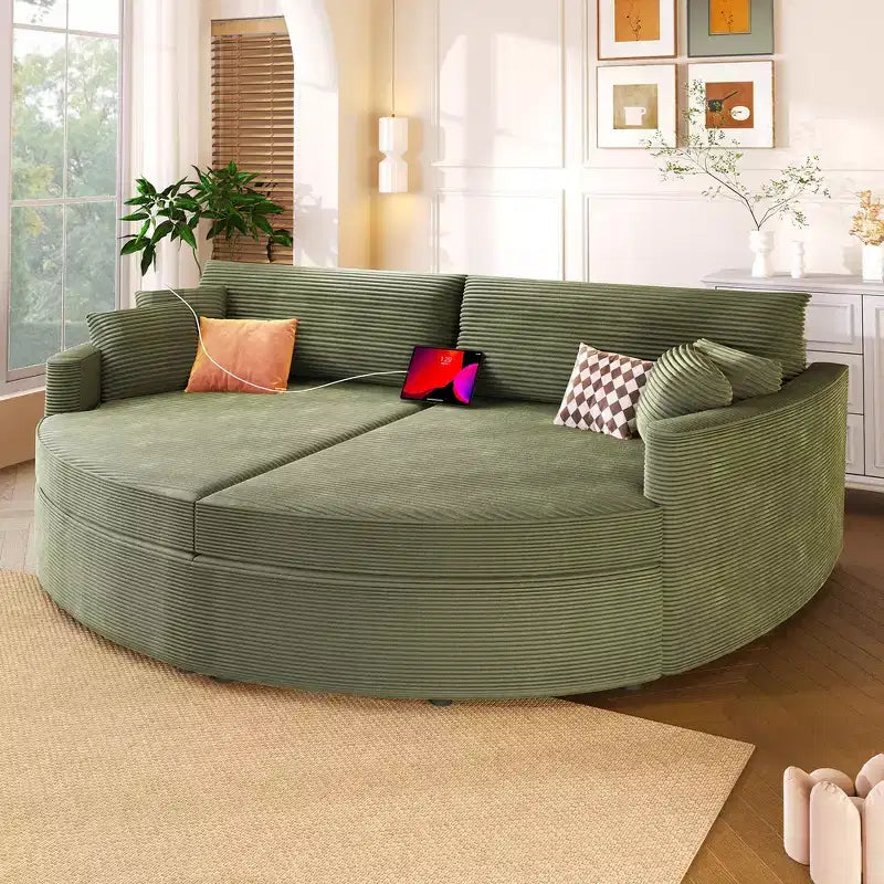 Whisen 102.3 Oversized Double Chaise Lounge Sofa & Sofa Bed, Sofa Couch with Deep Seat