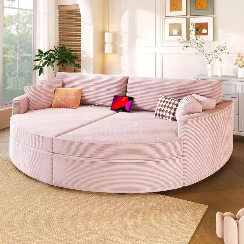 Whisen 102.3 Oversized Double Chaise Lounge Sofa & Sofa Bed, Sofa Couch with Deep Seat