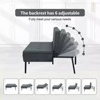 MAYEERTY 63.39 Futon Sofa Bed - 5-Position Adjustable Backrest, Full Iron Frame, Polyester Upholstery