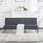 MAYEERTY 63.39 Futon Sofa Bed - 5-Position Adjustable Backrest, Full Iron Frame, Polyester Upholstery
