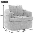 Whisen 36.6 Swivel Sofa Chair, Swivel Round Chair & Couch with Dual-layer Cushion Design