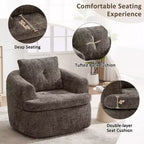 Whisen 36.6 Swivel Sofa Chair, Swivel Round Chair & Couch with Dual-layer Cushion Design