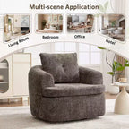 Whisen 36.6 Swivel Sofa Chair, Swivel Round Chair & Couch with Dual-layer Cushion Design