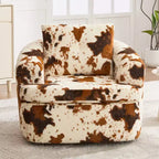 Whisen 36.6 Swivel Sofa Chair, Swivel Round Chair & Couch with Dual-layer Cushion Design