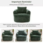 Whisen 36.6 Swivel Sofa Chair, Swivel Round Chair & Couch with Dual-layer Cushion Design