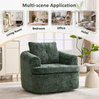 Whisen 36.6 Swivel Sofa Chair, Swivel Round Chair & Couch with Dual-layer Cushion Design