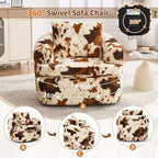 Whisen 36.6 Swivel Sofa Chair, Swivel Round Chair & Couch with Dual-layer Cushion Design