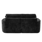 Whisen 80 Curved Chaise Lounge Sofa & Boneless Couch, Full-Compressed Sofa Bed with Two Cup Holders