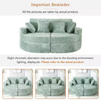Whisen 80 Curved Chaise Lounge Sofa & Boneless Couch, Full-Compressed Sofa Bed with Two Cup Holders