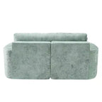 Whisen 80 Curved Chaise Lounge Sofa & Boneless Couch, Full-Compressed Sofa Bed with Two Cup Holders