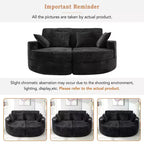 Whisen 80 Curved Chaise Lounge Sofa & Boneless Couch, Full-Compressed Sofa Bed with Two Cup Holders