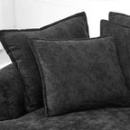 Whisen 59.8 Round Chaise Sofa Loaf Sofa Boneless Round Couch, Full-Compressed Sofa Bed with 8 Throw Pillows
