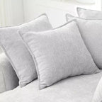 Whisen 59.8 Round Chaise Sofa Loaf Sofa Boneless Round Couch, Full-Compressed Sofa Bed with 8 Throw Pillows