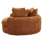 Whisen 59.8 Round Chaise Sofa Loaf Sofa Boneless Round Couch, Full-Compressed Sofa Bed with 8 Throw Pillows