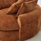 Whisen 59.8 Round Chaise Sofa Loaf Sofa Boneless Round Couch, Full-Compressed Sofa Bed with 8 Throw Pillows