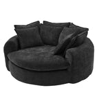 Whisen 59.8 Round Chaise Sofa Loaf Sofa Boneless Round Couch, Full-Compressed Sofa Bed with 8 Throw Pillows