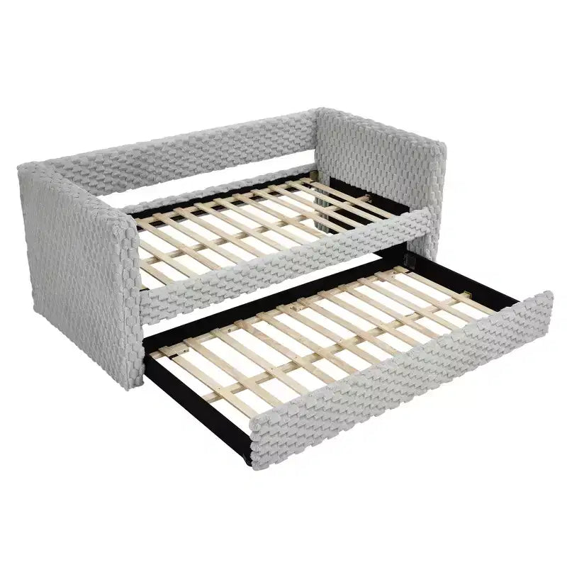 EHMKNP Lit de repos double, Canapé-lit rembourré, Le bas se tire pour former un lit, Carreaux
