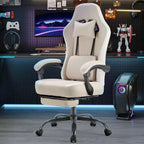 Bestier Gaming Chair with Lumbar Support, Office Chair with Adjustable Height, Armrests and Headrests, 360 Rotating Wheels