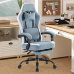 Bestier Gaming Chair with Lumbar Support, Office Chair with Adjustable Height, Armrests and Headrests, 360 Rotating Wheels