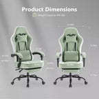 Bestier Gaming Chair with Lumbar Support, Office Chair with Adjustable Height, Armrests and Headrests, 360 Rotating Wheels