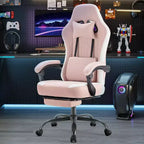 Bestier Gaming Chair with Lumbar Support, Office Chair with Adjustable Height, Armrests and Headrests, 360 Rotating Wheels