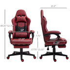 Chaise de Bureau et Gaming Fauteuil Gamer en Cuir PU Diamant, Dossier Haut, Fauteuil Inclinable Pivotant avec Repose-Pieds, Support Lombaire, Hauteur Réglable