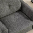 Fauteuil en chenille EHMKNP à assise large avec deux ports de charge - Canapé simple capitonné pour salon et appartement
