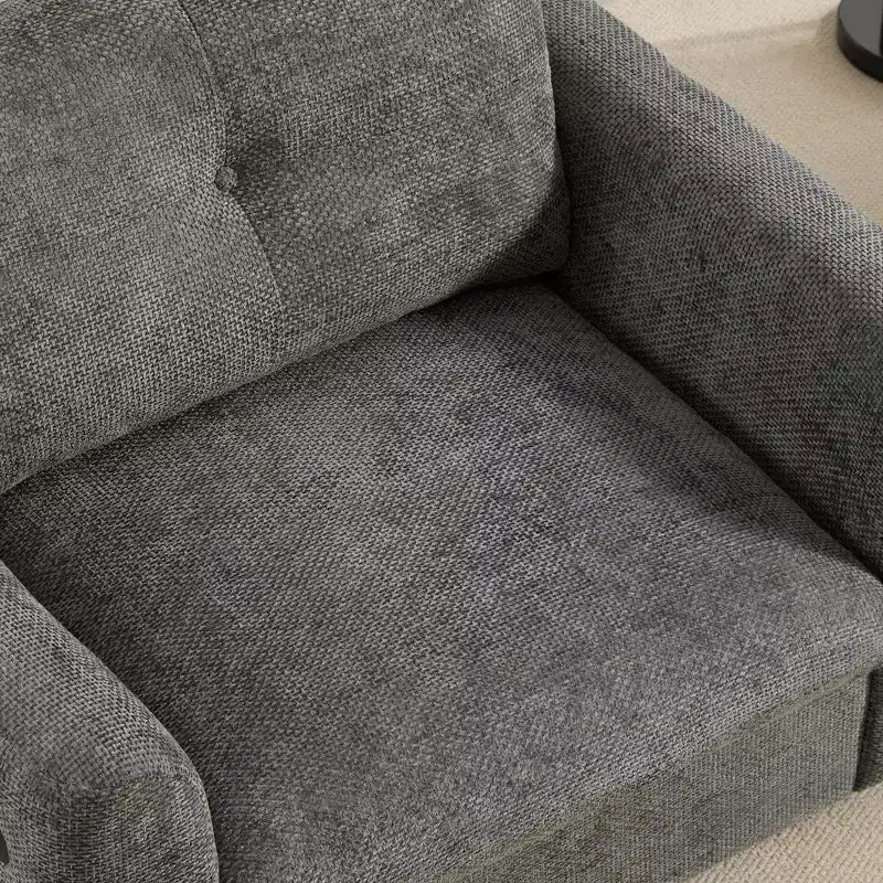 Fauteuil en chenille EHMKNP à assise large avec deux ports de charge - Canapé simple capitonné pour salon et appartement