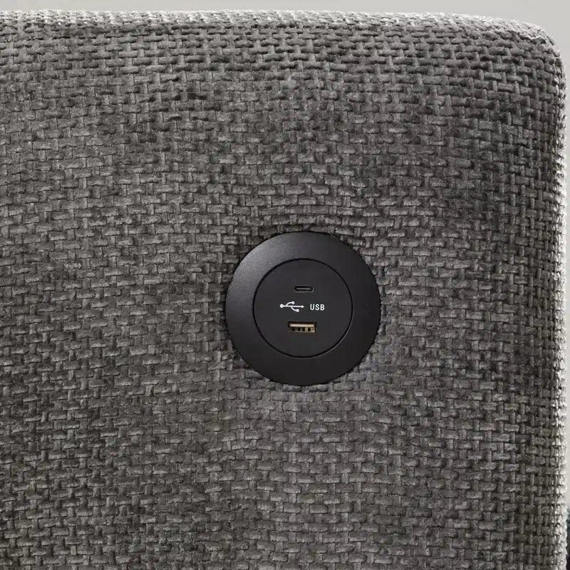 Fauteuil en chenille EHMKNP à assise large avec deux ports de charge - Canapé simple capitonné pour salon et appartement