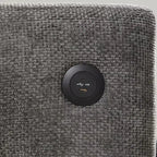 Fauteuil en chenille EHMKNP à assise large avec deux ports de charge - Canapé simple capitonné pour salon et appartement