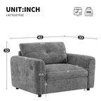 Fauteuil en chenille EHMKNP à assise large avec deux ports de charge - Canapé simple capitonné pour salon et appartement